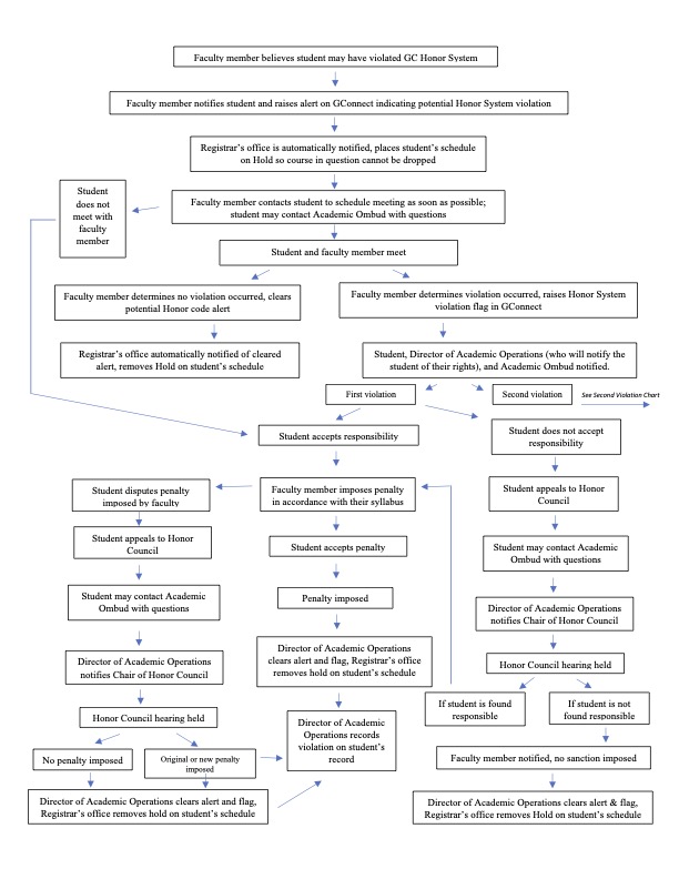 Honors System First Violation Flow Chart